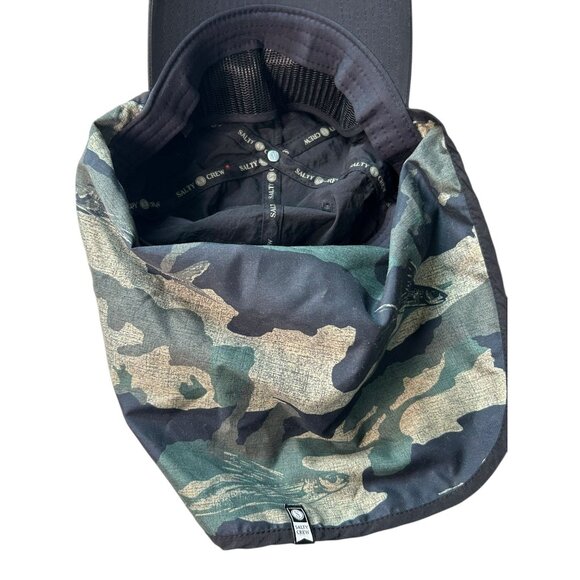 NEW Salty Crew Mullet Sunhat Black Camo 5 Panel Hat NWT Fishing Surf Outdoor - Picture 8 of 8